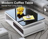 Wooden Structure Coffee Table with Glass Top / Lixra