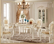 Wooden Finish European Dining Table Set / Lixra