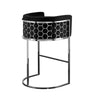 Set Of 4 Contemporary Metal Frame Velvet Bar Stool / Lixra