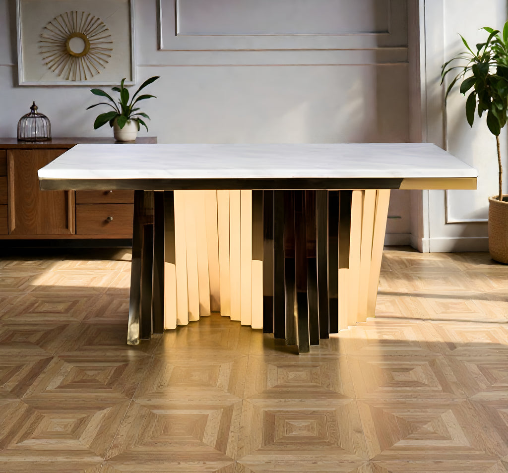 Luxury Rectangular Marble Top Dining Table / Lixra