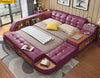 Multi-functional Button-Tufted Leather Bed / Lixra
