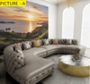 Button Tufted Leather Sectional Sofa / Lixra