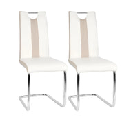 Set Of 4 Comfort Leather Dining Chairs / Lixra