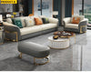 Dual Color Leather Luxurious Sofas With Ottoman / Lixra