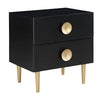 Set of 2 Golden Finish Modern Wooden Nightstand / Lixra