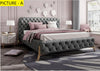Concrete Superfluous Tufted Designed Leather Bed / Lixra