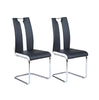 Set Of 4 Comfort Leather Dining Chairs / Lixra