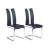 Set Of 4 Comfort Leather Dining Chairs / Lixra