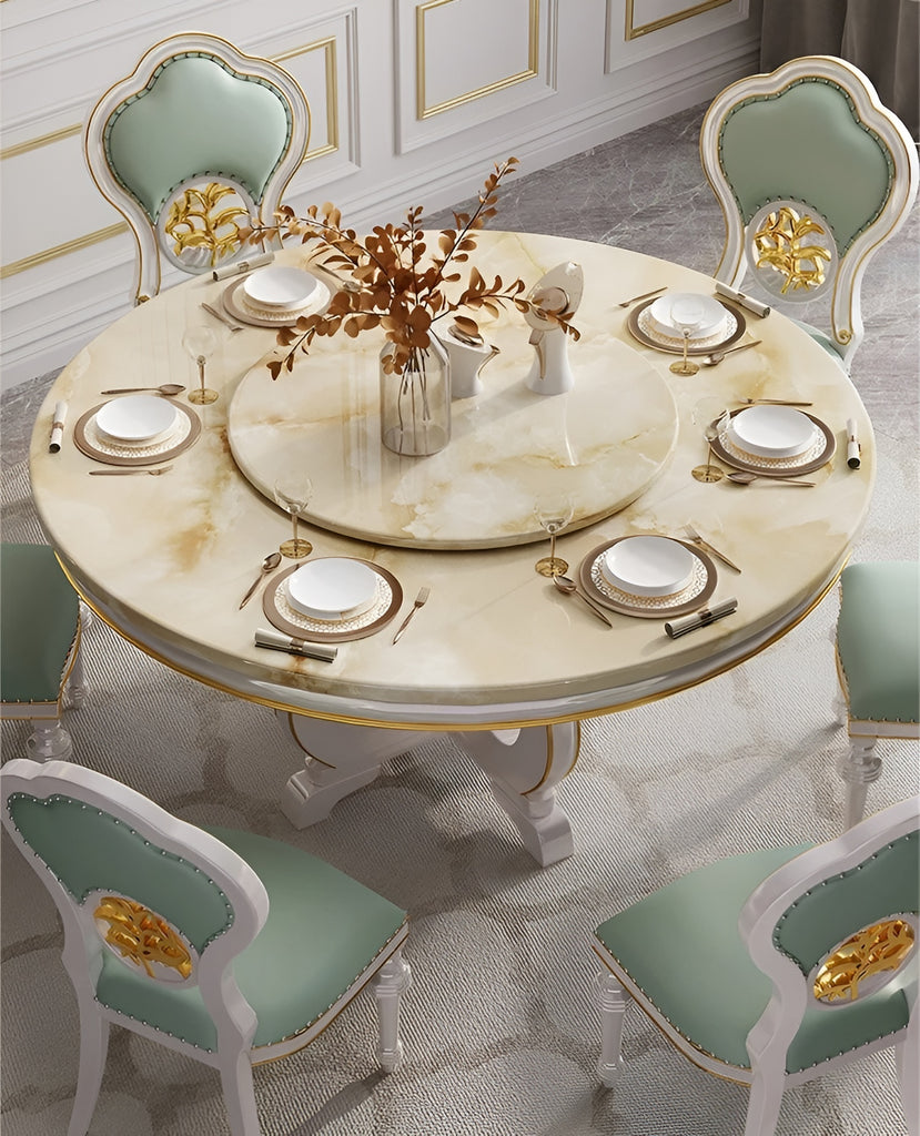 Modern Marble Round Dining Table Set - Lixra.com
