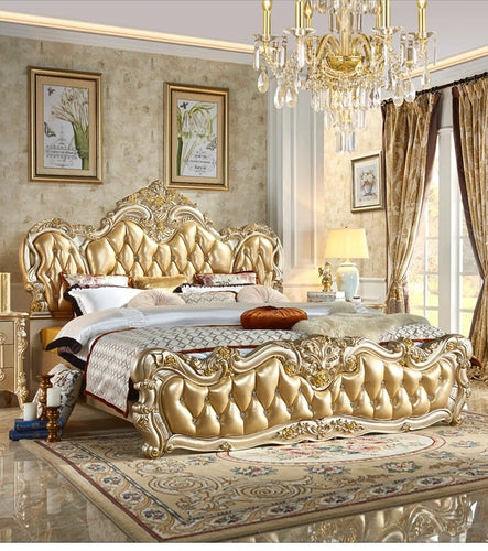 Antique Luxurious European Leather Bed / Lixra