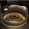 Luxurious Leather LED Modern Round Bed / Lixra