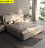 Opulent Design Golden Accented Leather Bed / Lixra