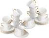 Set Of 12 Porcelain Cups With Saucer / Lixra