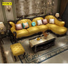 European Button Tufted Leather Sofa Set / Lixra