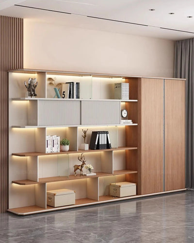 Wooden Book Shelve With LED / Lixra