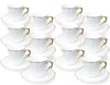 Set Of 12 Porcelain Cups With Saucer / Lixra