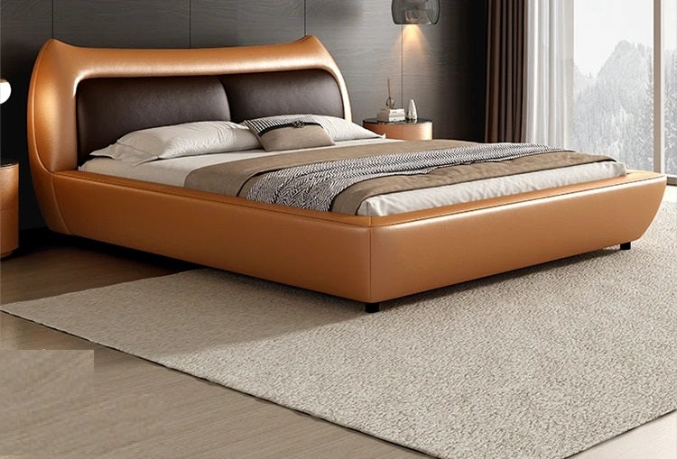 Cozy Modern Leather Upholstery Bed / Lixra