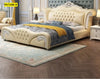 European Button Tufted Leather Bed / Lixra