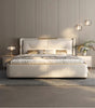 Opulent Design Golden Accented Leather Bed / Lixra