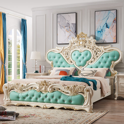 European Style Wooden Leather Bed / Lixra