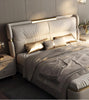 Opulent Design Golden Accented Leather Bed / Lixra