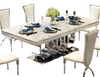 Geometric Pattern Marble Dining Table-Set / Lixra