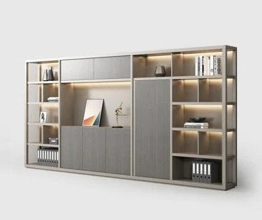 Luxuries Dark And Light Gray Wooden Book Shelf With LED / Lixra