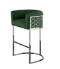Set Of 4 Contemporary Metal Frame Velvet Bar Stool / Lixra