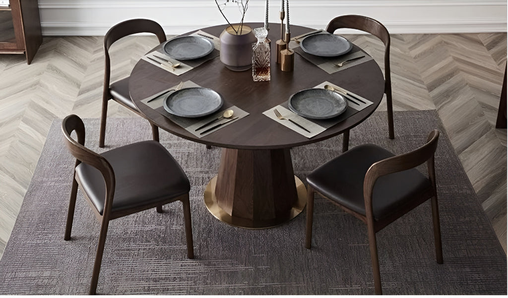 Nordic Wooden Round Dining Table Set