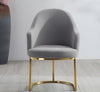 Set Of 4 Golden Finish Fabric Dining Chairs / Lixra