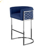 Set Of 4 Contemporary Metal Frame Velvet Bar Stool / Lixra