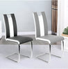 Set Of 4 Comfort Leather Dining Chairs / Lixra