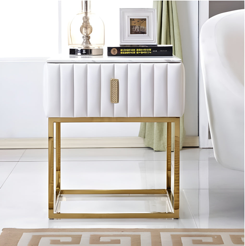 Set of 2-Efficient Modern Marble Night Stand / Lixra