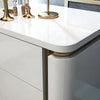 Set Of 2 White And Gold Triple Drawer Nightstand / Lixra