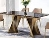 Rectangular Marble Dining Table with Golden Base / Lixra