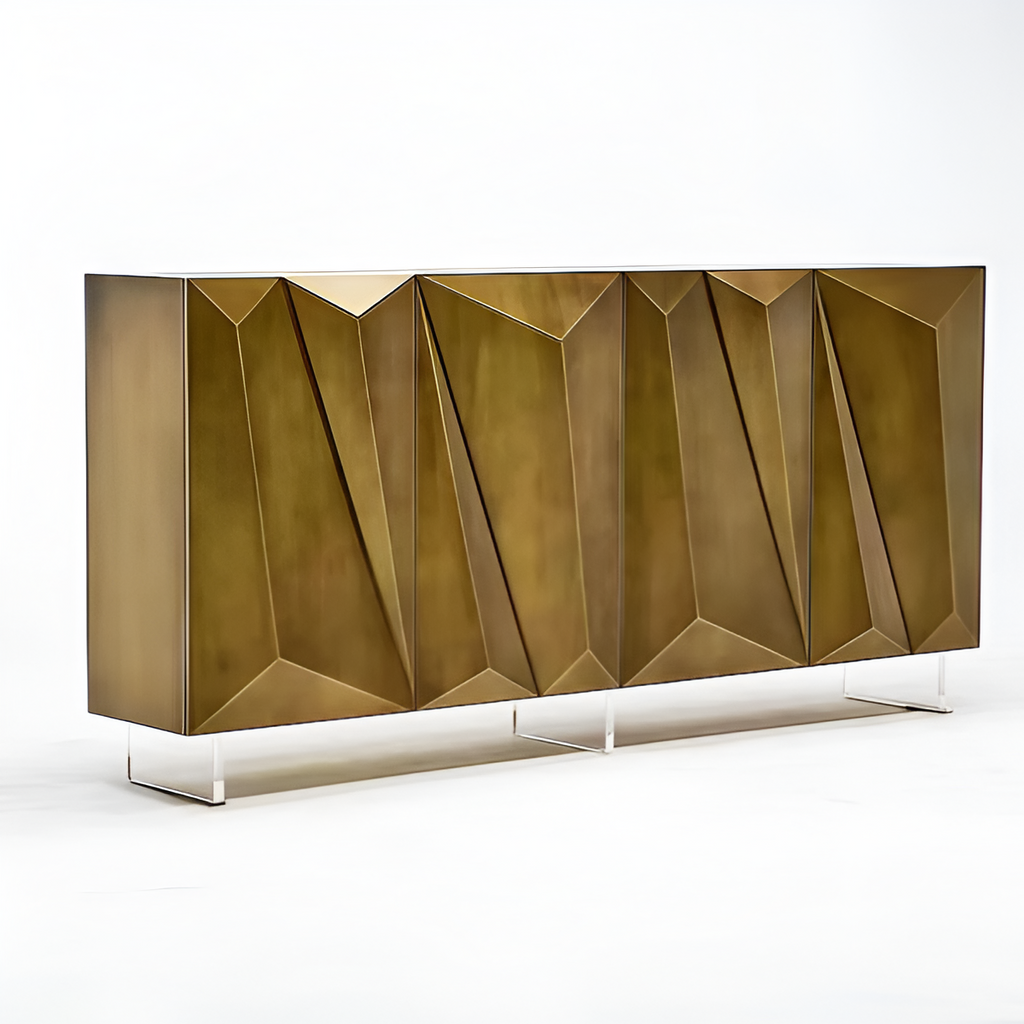 Modern Geometric Wooden Buffet Table / Lixra