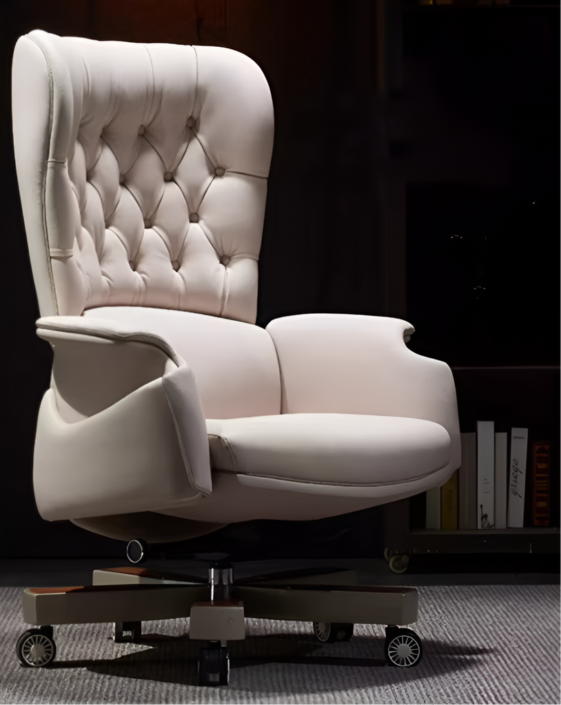 Adjustable Tufted Leather Office Chair / Lixra
