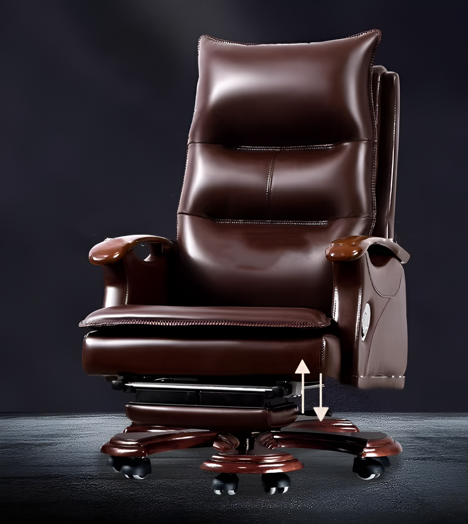 Reclining Leather Office Chair with 360-Degree Swivel / Lixra