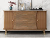 Elegant Marble Top With Rolling Shutter Doors Buffet Table / Lixra