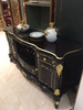 Glossy Black Wooden China Hutch With Wine Shelf / Lixra