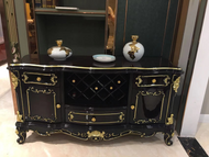 European Wooden Glossy Black Buffet Table / Lixra