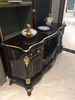 Glossy Black Wooden China Hutch With Wine Shelf / Lixra