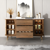 Elegant Marble Top Buffet with Roll Doors / Lixra