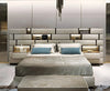 Modern Velvet Fabric Bed with Wall Panels / Lixra