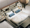 Modern Velvet Fabric Bed with Wall Panels / Lixra
