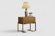 Set Of 2 Bedside Steel Framed Night Stand / Lixra