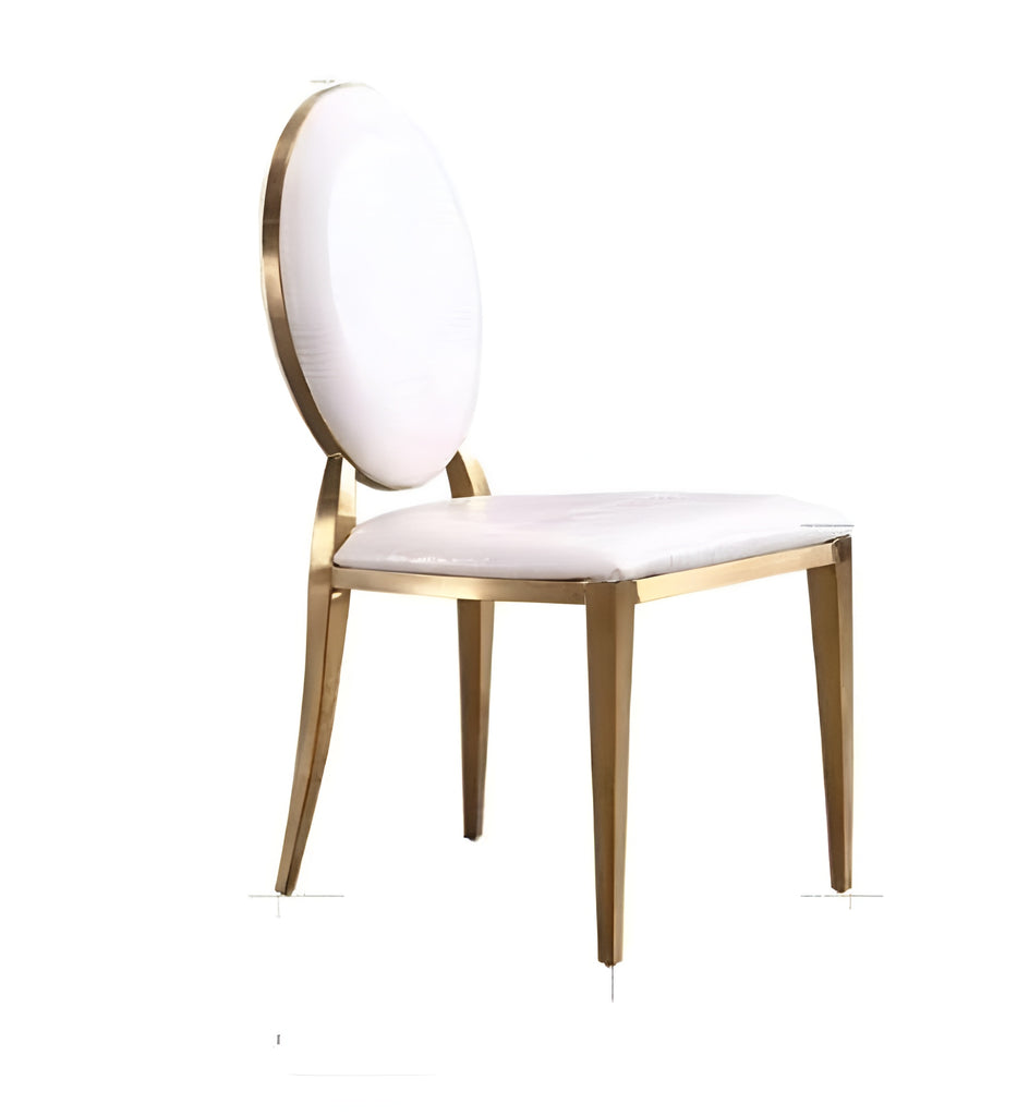 Set Of 4 Metal Base Dining Chairs / Lixra