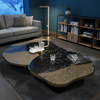 Contemporary Metal Marble Coffee Table / Lixra