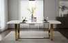 Designer Marble Dining Table with Metal Legs / Lixra