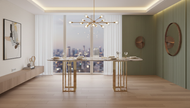 Nordic Metallic Marble Dining Table / Lixra